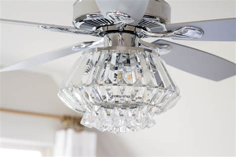 Crystal chandelier ceiling fan - It combines ceiling fan and light fixture, to meet your cooling and lighting needs, brings a quiet and comfortable experience to your life. REMOTE CONTROL: The ceiling fan and light can be separately controlled by the remote control, 3-level fan speed adjustment, and support timing (2/4/8 hours) sleep shutdown, making it easy to maintain an ...